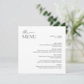 EVERLEIGH Minimalist Square Weddenrenmenu Kaart (Staand voorkant)