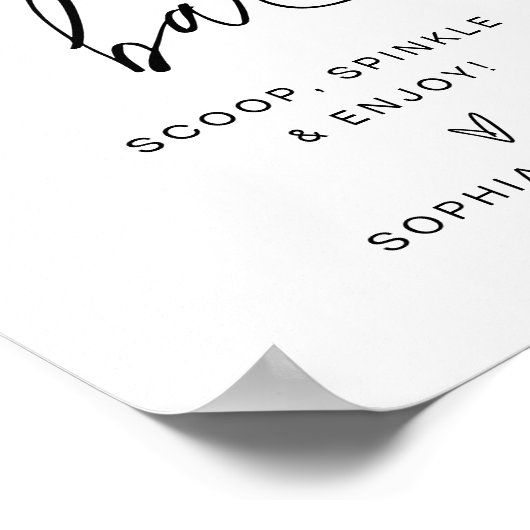 EVERLEIGH Minimalist Sundae Wedding Sign Poster (Hoek)