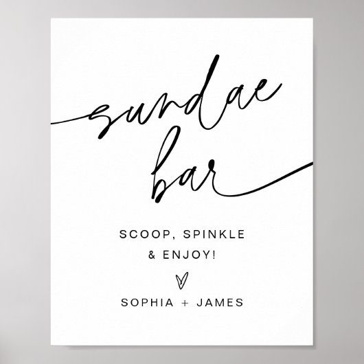 EVERLEIGH Minimalist Sundae Wedding Sign Poster (Voorkant)
