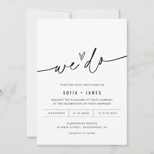 EVERLEIGH minimalist We wedden uitnodiging (Voorkant)