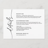 EVERLEIGH Minimalist Weddenschap Details Enclosure Informatiekaartje (Voorkant)