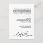 EVERLEIGH Minimalist Weddenschap Details Enclosure Informatiekaartje (Voorkant)