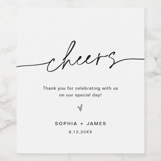 EVERLEIGH Minimalist Weddenschap Wijn Etiket (Enkel label)