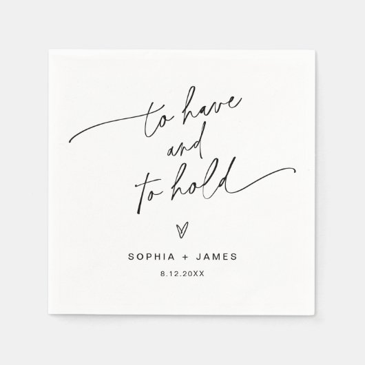 EVERLEIGH Minimalist Wedding Cocktail Napkin Servet (Voorkant)