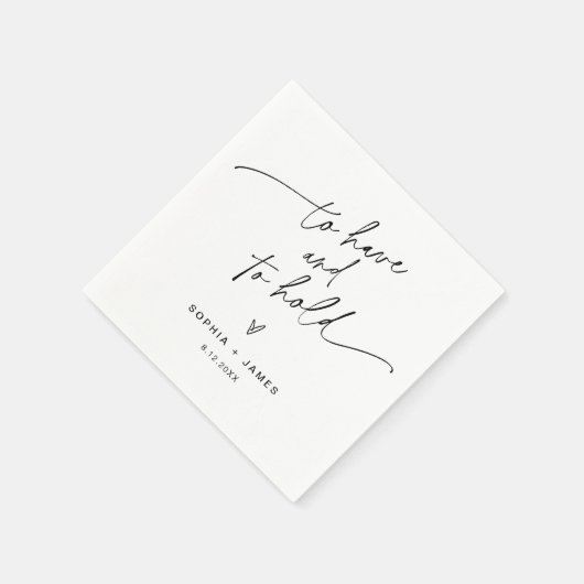 EVERLEIGH Minimalist Wedding Cocktail Napkin Servet (Hoek)