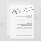 EVERLEIGH Minimalist Wedding Dinner Menu Kaart (Voorkant)