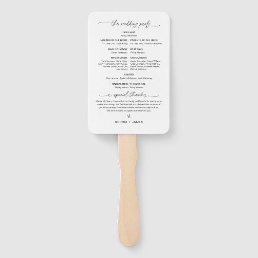 EVERLEIGH Minimalist Wedding Program (reeks 10) Handwaaier (Achterkant)