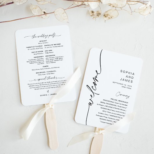 EVERLEIGH Minimalist Wedding Program (reeks 10) Handwaaier