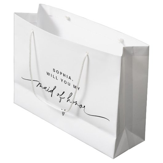 EVERLEIGH-minimalistisch gebaar van eervolle Gift  Groot Cadeauzakje (Voorkant Gekanteld)