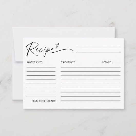 EVERLEIGH Minimalistisch Recept Kaart Vrijgezellen (Voorkant)
