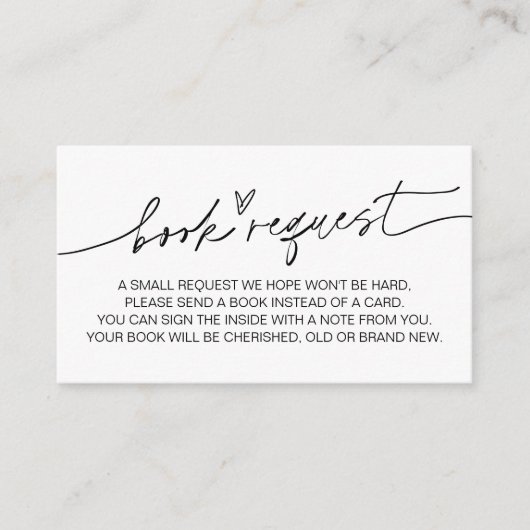 EVERLEIGH minimalistische Baby Book Request Insert Informatiekaartje (Voorkant)