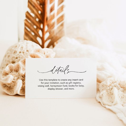 EVERLEIGH Minimalistische Behuizing Kaart, Details Informatiekaartje