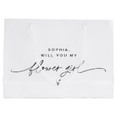 EVERLEIGH minimalistische Bloemenmeisje Gift Bag Groot Cadeauzakje (Achterkant)