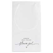 EVERLEIGH minimalistische Bloemenmeisje Gift Bag Klein Cadeauzakje (Achterkant)