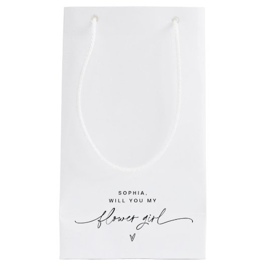 EVERLEIGH minimalistische Bloemenmeisje Gift Bag Klein Cadeauzakje (Voorkant)