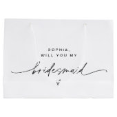 EVERLEIGH Minimalistische Bridesmaid Gift Bag Groot Cadeauzakje (Achterkant)