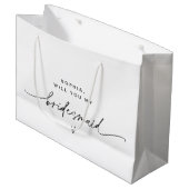 EVERLEIGH Minimalistische Bridesmaid Gift Bag Groot Cadeauzakje (Voorkant Gekanteld)