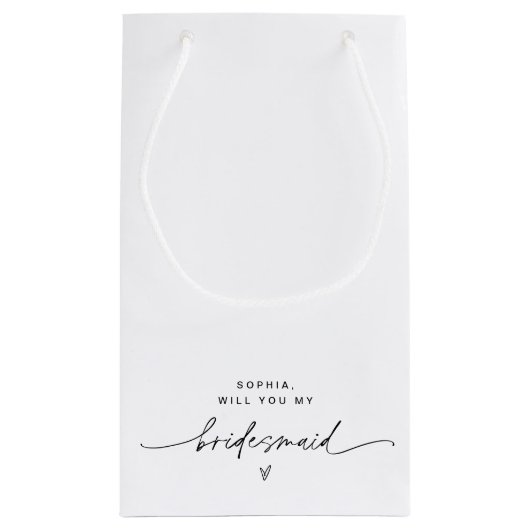 EVERLEIGH Minimalistische Bridesmaid Gift Bag Klein Cadeauzakje (Achterkant)