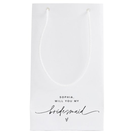 EVERLEIGH Minimalistische Bridesmaid Gift Bag Klein Cadeauzakje (Voorkant)