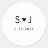 EVERLEIGH Minimalistische bruiloft Ronde Sticker (Voorkant)