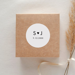 EVERLEIGH Minimalistische bruiloft Ronde Sticker