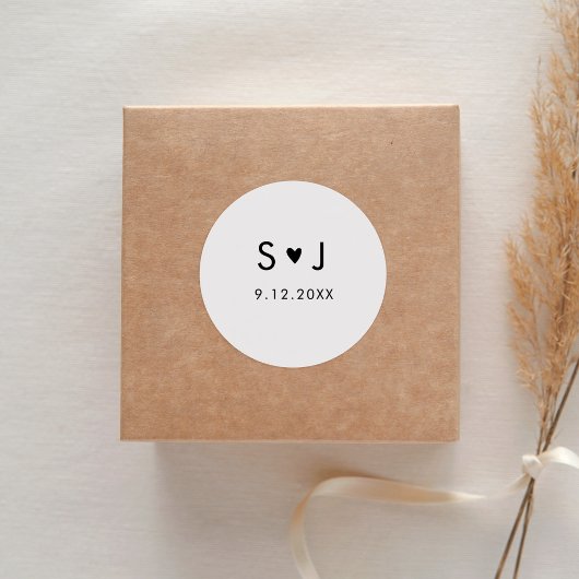 EVERLEIGH Minimalistische bruiloft Ronde Sticker