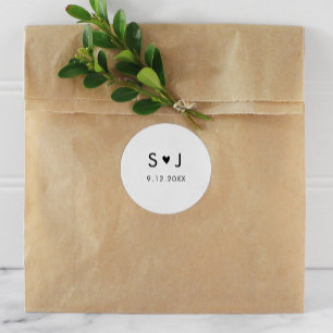 EVERLEIGH Minimalistische bruiloft Ronde Sticker