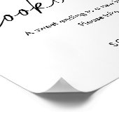 EVERLEIGH Minimalistische Cookie Bar Bruiloft Favo Poster (Hoek)