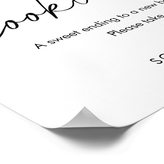 EVERLEIGH Minimalistische Cookie Bar Bruiloft Favo Poster (Hoek)