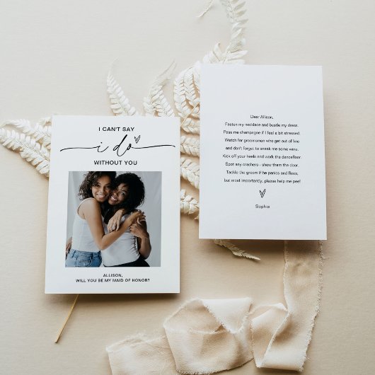 EVERLEIGH Minimalistische foto Maid of Honor Voors Kaart