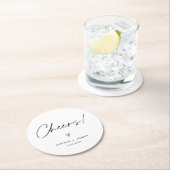 EVERLEIGH minimalistische huwelijksverkiezingen ro Ronde Kartonnen Onderzetter (Insitu)