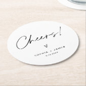 EVERLEIGH minimalistische huwelijksverkiezingen ro Ronde Kartonnen Onderzetter (Gebogen)