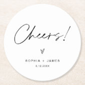 EVERLEIGH minimalistische huwelijksverkiezingen ro Ronde Kartonnen Onderzetter (Voorkant)