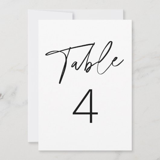 EVERLEIGH Minimalistische moderne tafelnummer Kaar (Voorkant)