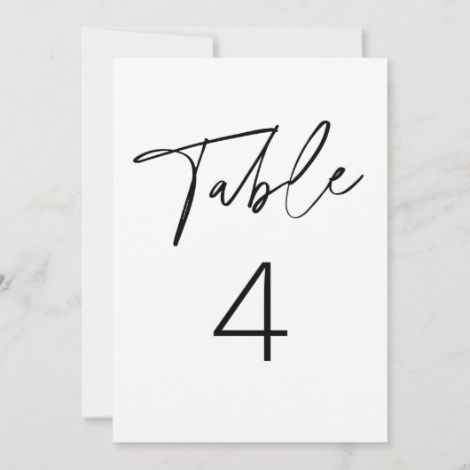 EVERLEIGH Minimalistische moderne tafelnummer Kaar (Achterkant)