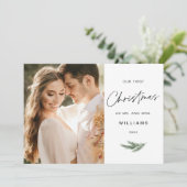 EVERLEIGH Minimalistische Pas getrouwd kerstKaart Kaart (Staand voorkant)