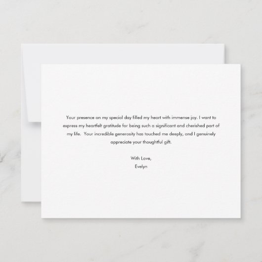 EVERLEIGH Modern Minimalist bedankpas Kaart (Achterkant)