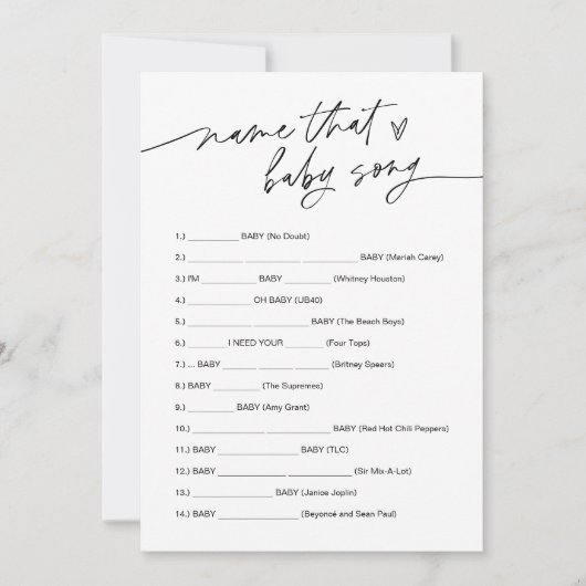 EVERLEIGH-naam die Baby Song Game-Kaart Kaart (Voorkant)