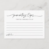 EVERLEIGH Ouderschap Tips Baby shower Advice Kaart (Voorkant)