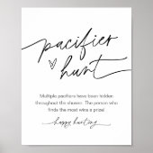 EVERLEIGH Pacifier Hunt Baby shower Game Sign Poster (Voorkant)