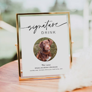 EVERLEIGH Pet Signature Drink Wedding Sign Poster