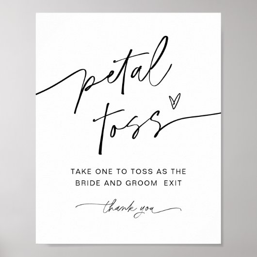 EVERLEIGH Petal Toss Wedding Sign Poster (Voorkant)