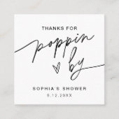 EVERLEIGH Popcorn voor Kaart Bedankt voor papaver Vierkante Visitekaartje (Voorkant)