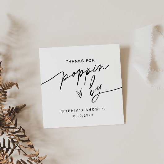 EVERLEIGH Popcorn voor Kaart Bedankt voor papaver Vierkante Visitekaartje