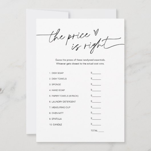 EVERLEIGH Raad de juiste prijs Vrijgezellenfeest s Kaart (Voorkant)