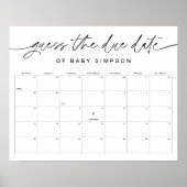 EVERLEIGH Raad Vervaldatum Baby shower game 16x20 Poster (Voorkant)