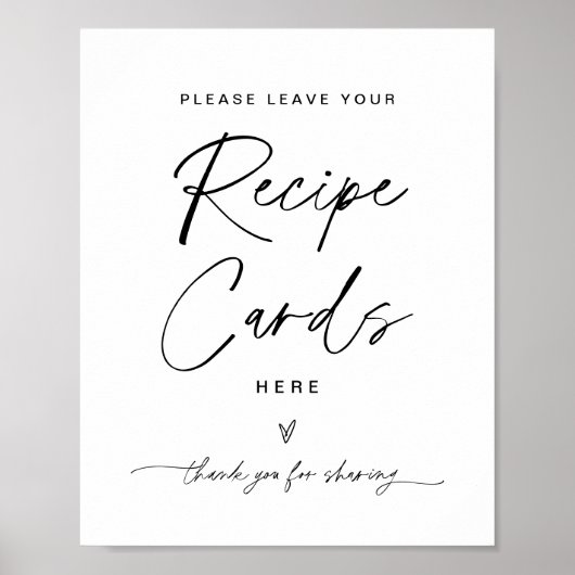 EVERLEIGH Recipe Kaart Sign - Verlaat uw Ontvanger Poster (Voorkant)