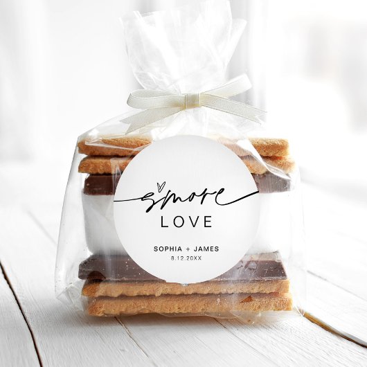 EVERLEIGH S'more Love Favor 3" Ronde Sticker