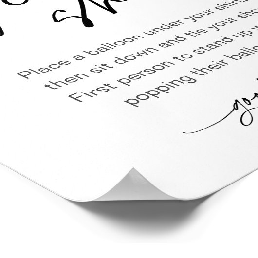 EVERLEIGH Stropdas Uw Schoen Baby shower Spel Poster (Hoek)