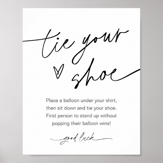 EVERLEIGH Stropdas Uw Schoen Baby shower Spel Poster (Voorkant)